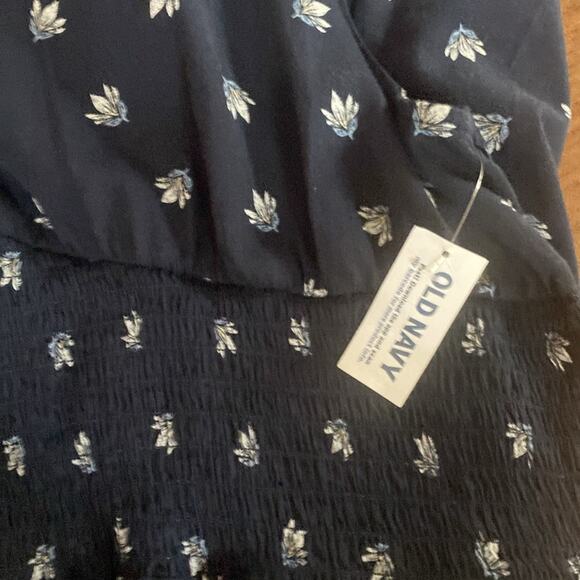 Old Navy Ditzy Blue Waist-Defined Midi Dress - Picture 8 of 8